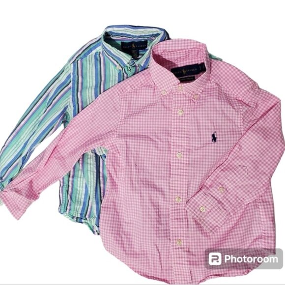 Ralph Lauren set of 2 boys long sleeve button down shirts sz 3T - Picture 1 of 15